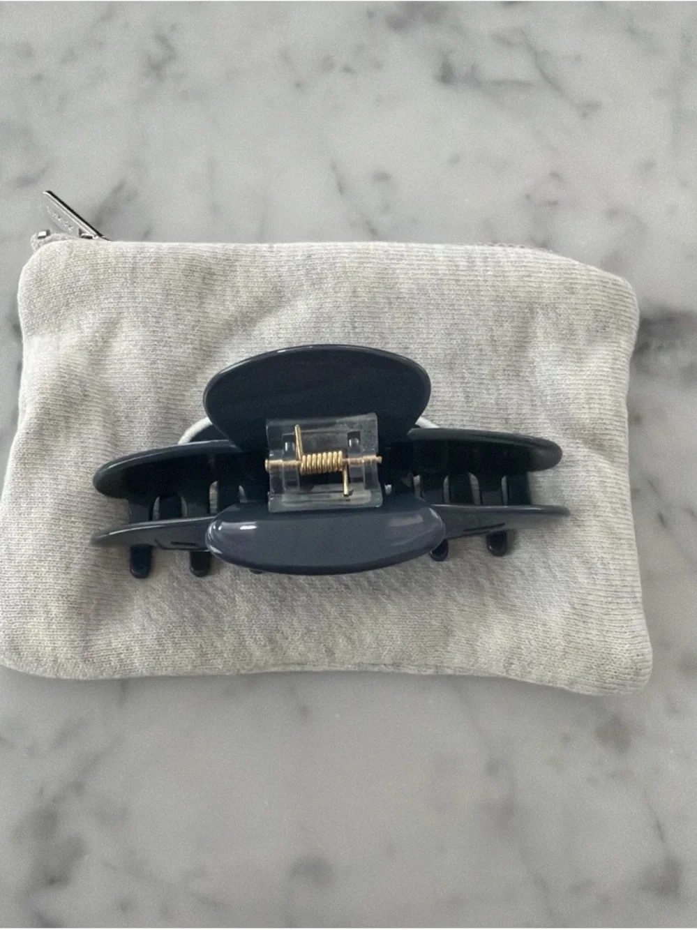 NEW PARKE Claw Clip and Zipper Pouch in Washed Indigo